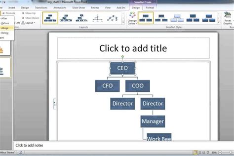 how to add organizational chart in word