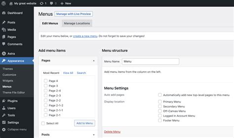 how to add page to dropdown menu wordpress