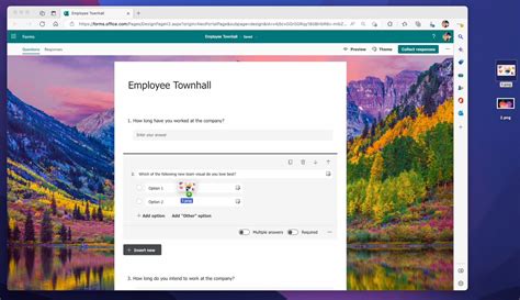 how to add pages in microsoft forms