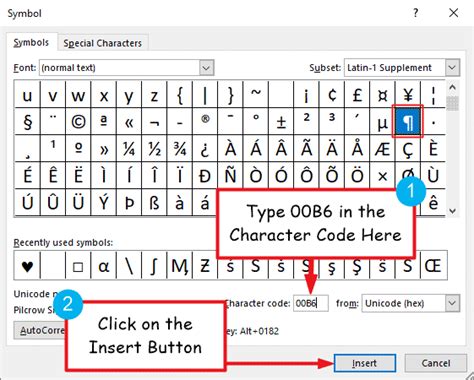 how to add paragraph symbol in word