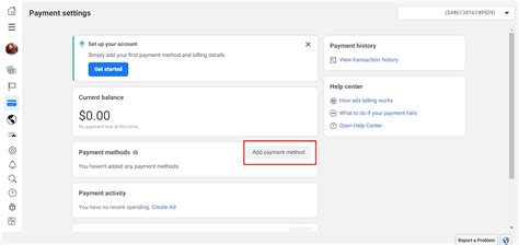 how to add payment method on my facebook page