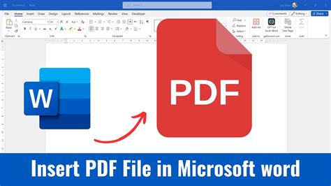 how to add pdf file in ms word