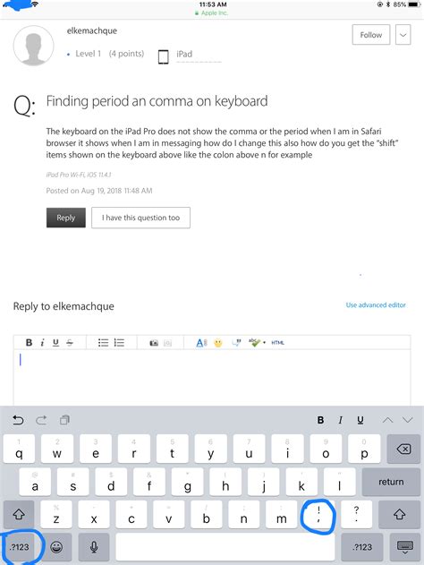 how to add period and comma to iphone keyboard