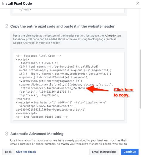 how to add pixel code to website