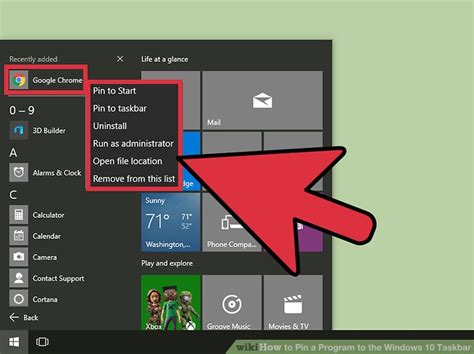 how to add programs to taskbar windows 10