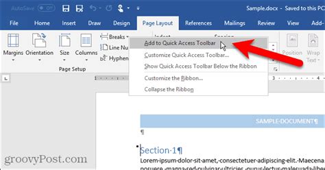 how to add quick access toolbar