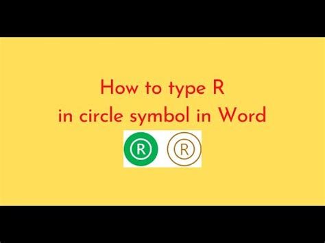 how to add r with circle in word