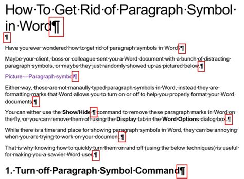 how to add red paragraph symbol in word