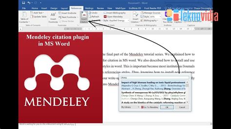 how to add reference list in word using mendeley