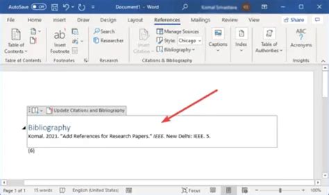 how to add reference source in word