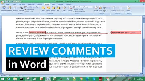 how to add review comments in word document