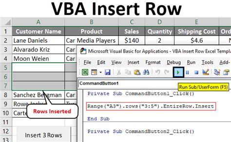 how to add rows in excel vba