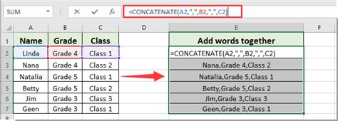 how to add same word in excel sheet