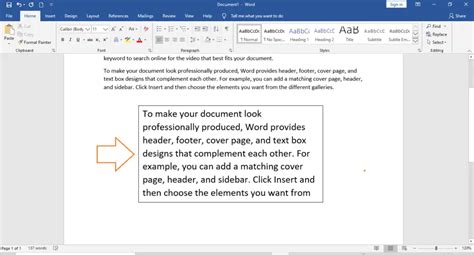 how to add sample text in word