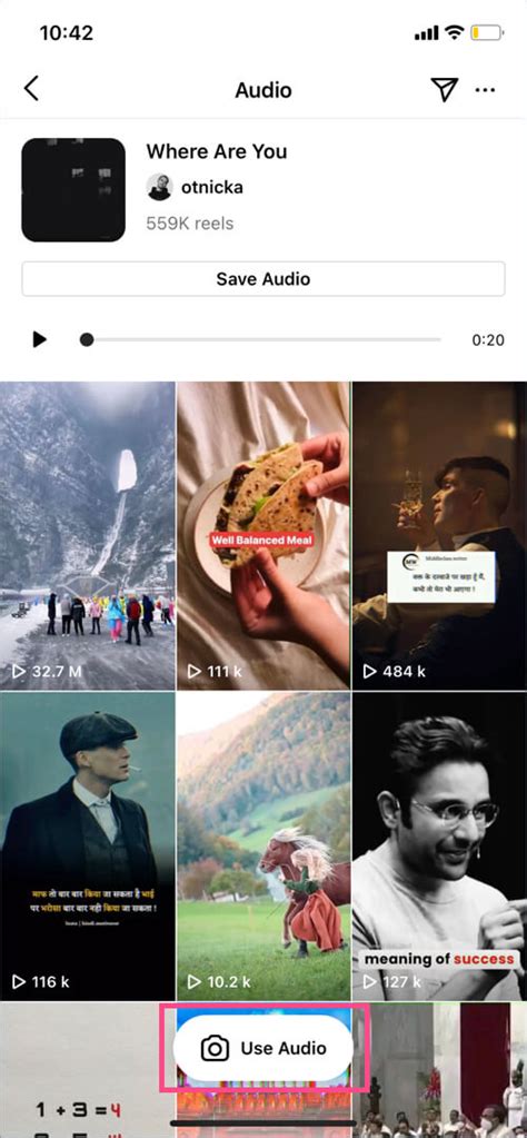 how to add saved audio to instagram notes