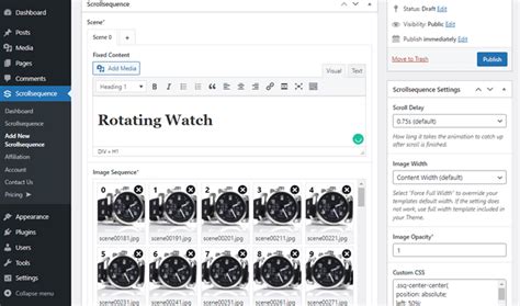 how to add scrolling images in wordpress