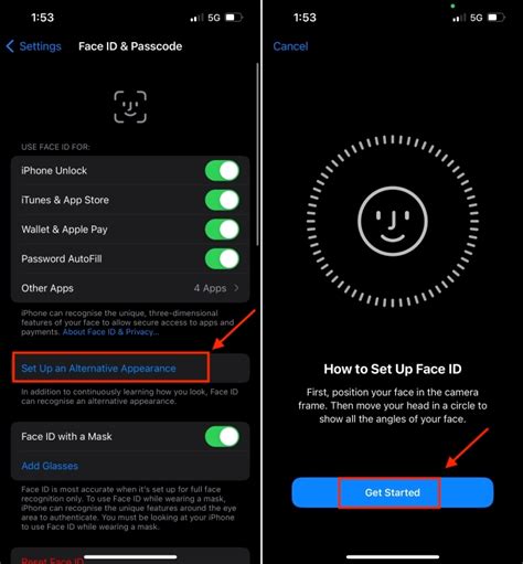 how to add second face to unlock iphone