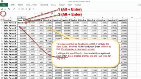 how to add second line in a cell in excel file