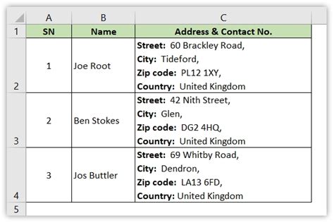 how to add second line of text in excel cell