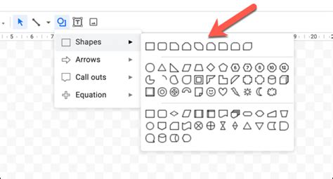 how to add shapes in google docs