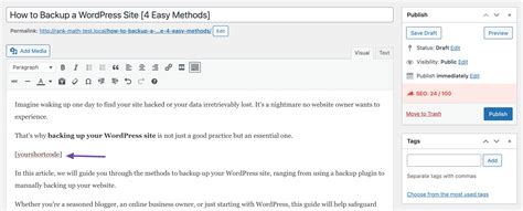 how to add shortcode in wordpress classic editor