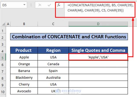 how to add single quotes and comma in excel formula
