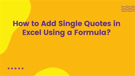 how to add single quotes in excel formula