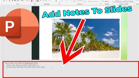 how to add slide notes