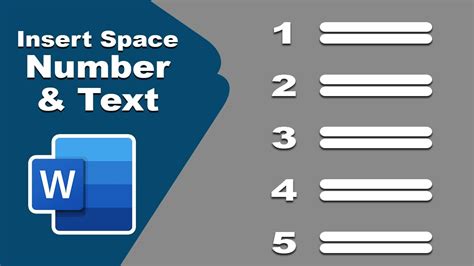 how to add space between numbers in word