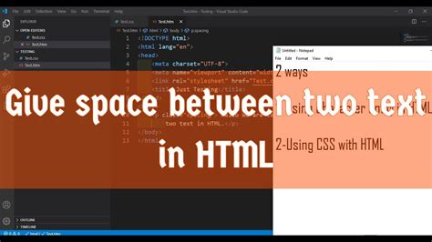how to add space between words in html