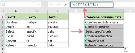 how to add space to combine text in excel cell