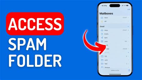 how to add spam folder to email on iphone
