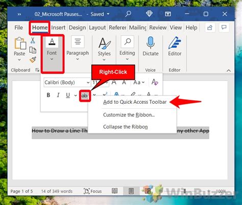 how to add strikethrough in word toolbar