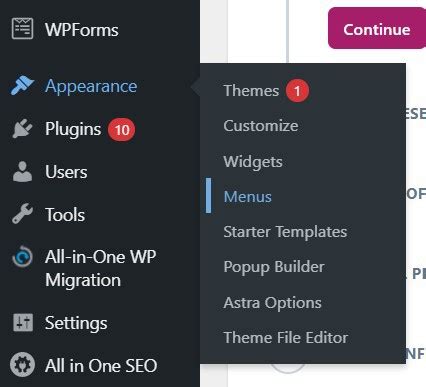 how to add sub menu item in wordpress