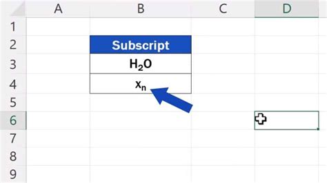 how to add subscript in excel cell
