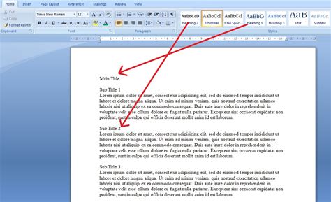 how to add subtitle in word document