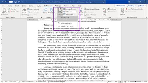 how to add superscript citation in word