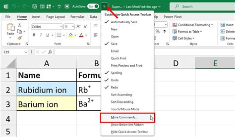 how to add superscript to quick access toolbar in excel