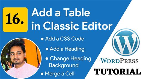 how to add table in wordpress classic editor