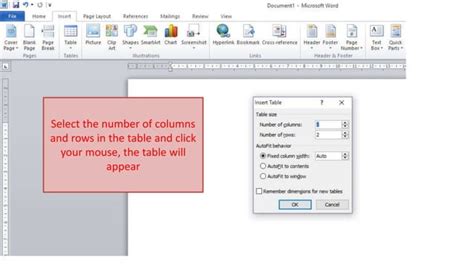 how to add table number in word document