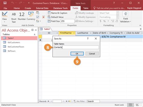 how to add tables in access