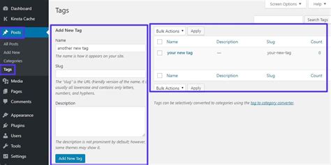 how to add tags in wordpress pages