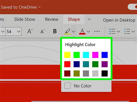 how to add text highlight color in powerpoint ribbon