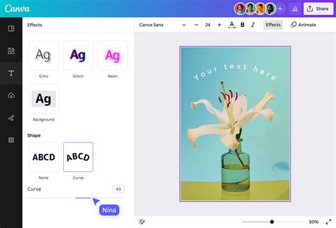how to add text in canva template