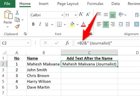 how to add text in excel