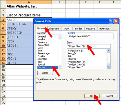 how to add text in excel cell format