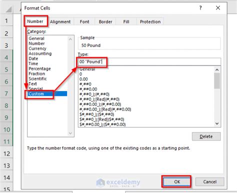 how to add text in excel custom format