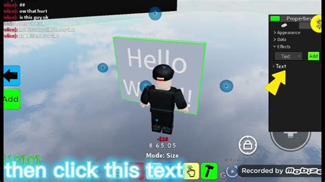 how to add text in roblox obby creator