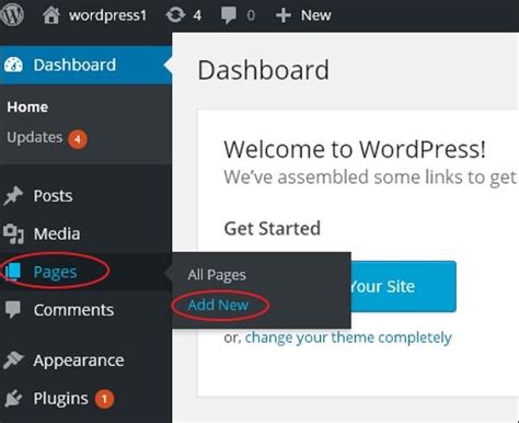 how to add text in wordpress pages