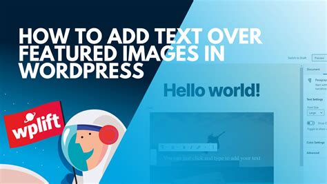 how to add text on featured image in wordpress